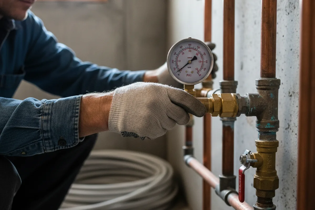 Pressure testing a repaired line during Water Line Repair in Pantego